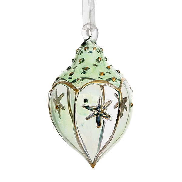 Glasdekoration 8cm Luminara, grün-gold