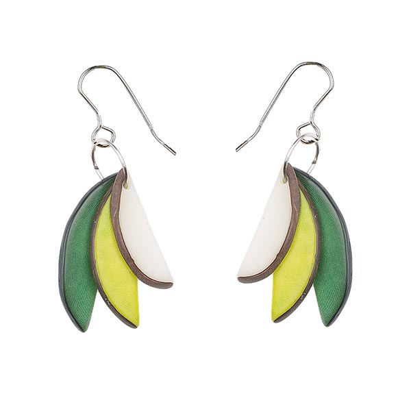 Ohrringe SLICES natur-grün, Tagua