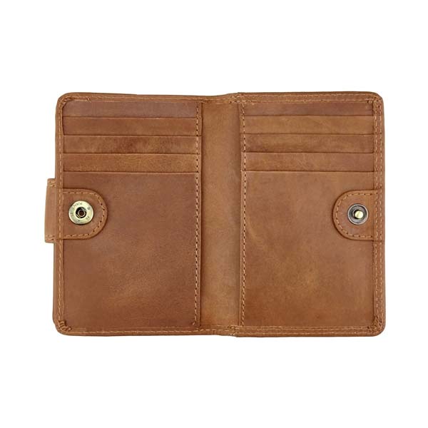 Börse Vintage-FLAP 8,5x12 braun, Rindsleder / CONTIGO Fairtrade Onlineshop