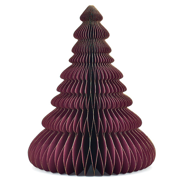 Weihnachtsbaum ORIGAMI 31 cm, beere, Goldrand, Papier