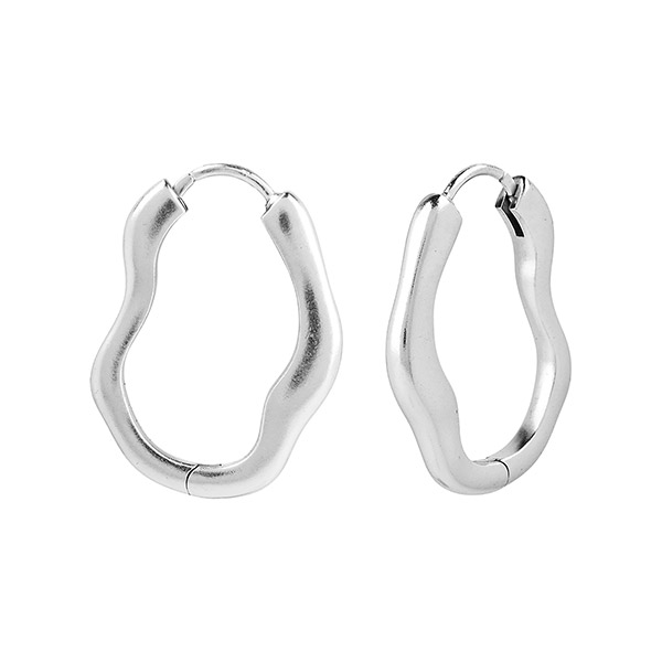 Ohrringe, Creole, waves, versilbert / CONTIGO Fairtrade Onlineshop