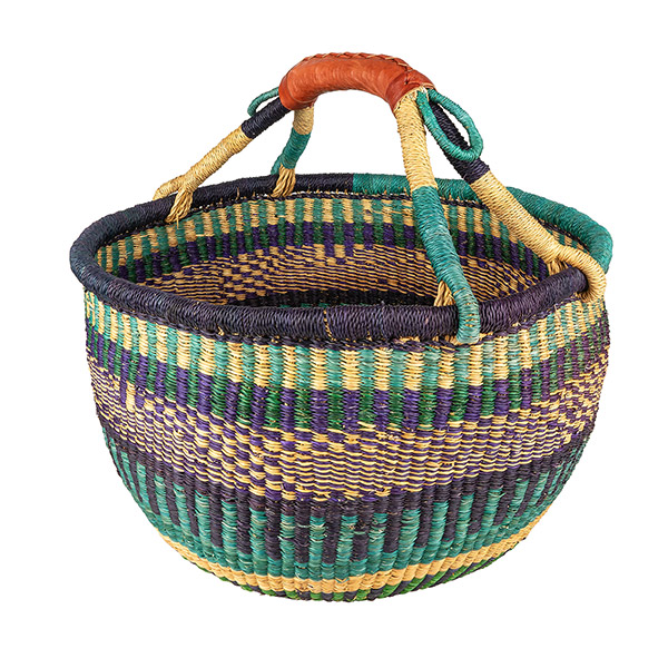 Bolga Korb rund 36-42cm (Stück) versch. Designs, Steppengras / CONTIGO Fairtrade Onlineshop