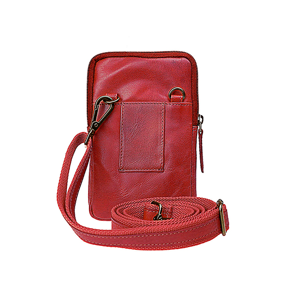 Handytasche SPORTY rot, Ziegenleder / CONTIGO Fairtrade Onlineshop