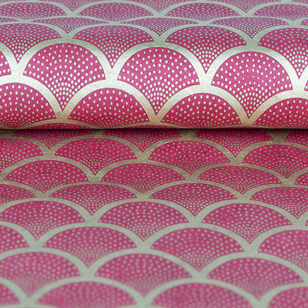 LOKTA Papierbogen, handgemacht, JAKOBSMUSCHEL, beere-gold / CONTIGO Fairtrade Onlineshop