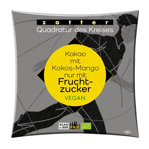 Kakao mit Kokos-Mango nur mit Fruchtzucker 70g, vegan