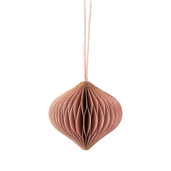 Papierdeko Origami 6,5cm ONION mauve, Goldrand