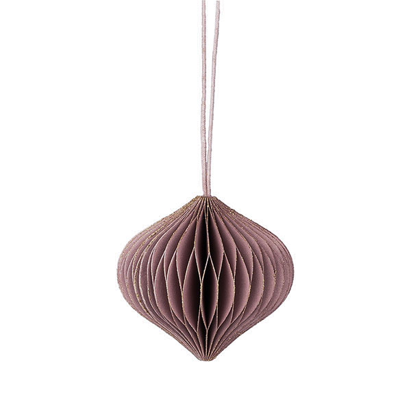 Papierdeko Origami 6,5cm ONION mauve, Goldrand / CONTIGO Fairtrade Onlineshop