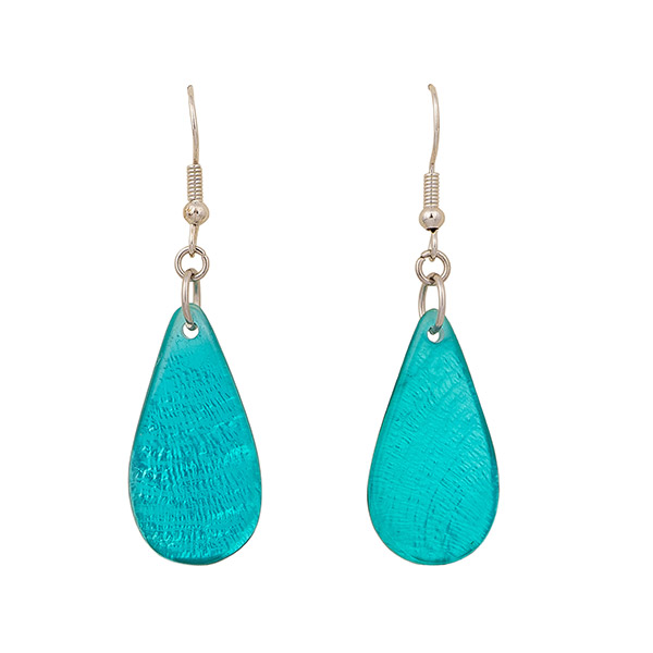 Ohrringe DROP petrol blau, Capiz / CONTIGO Fairtrade Onlineshop