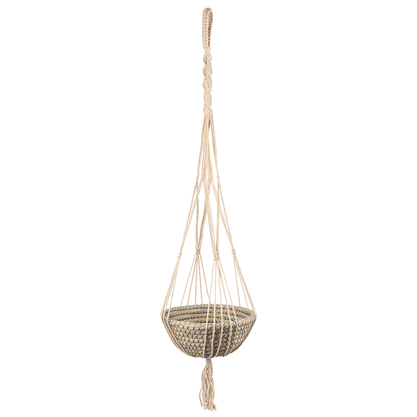 Makramee Hängekorb Blumenampel, Jute, Kaisagras / CONTIGO Fairtrade Onlineshop