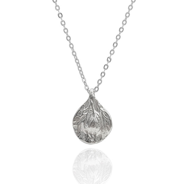 Halskette STRUCTURED LEAF, Silber / CONTIGO Fairtrade Onlineshop