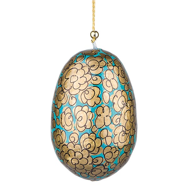 Anhänger Osterei KASCHMIR 7,5cm, handbemalt, Pappmaché (Stück)