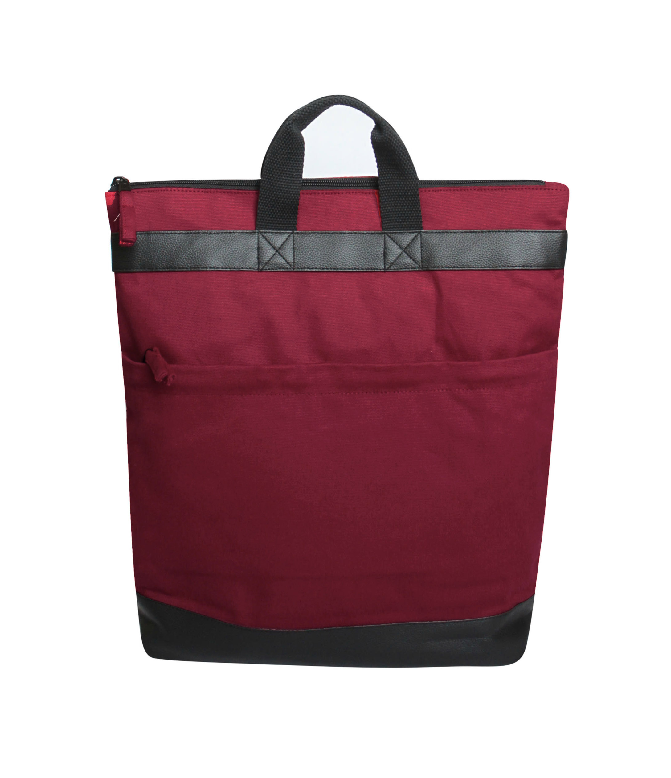 Rucksack Schultertasche 3in1, UNI, rot, Baumwoll-Canvas