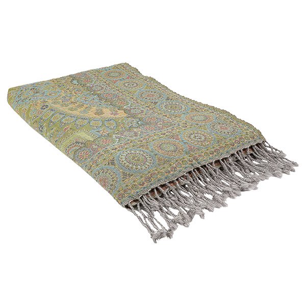 Wolldecke Plaid 200x140 cm, PAISLEY, pastell-mix, 100 % Wolle