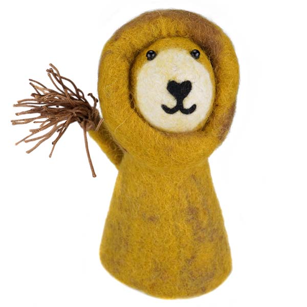 Eierwärmer LÖWE gelb-braun, Wollfilz / CONTIGO Fairtrade Onlineshop