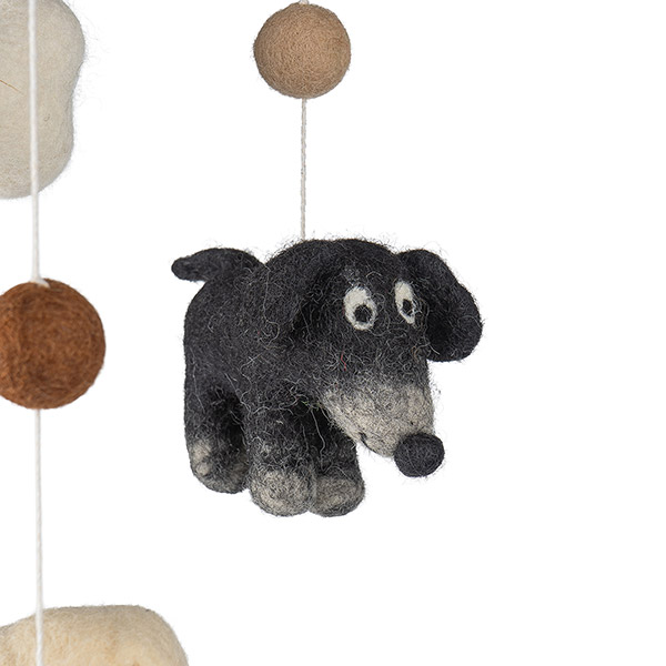 Mobile handgefilzt, HUNDE, Wolle, handgefilzt / CONTIGO Fairtrade Onlineshop
