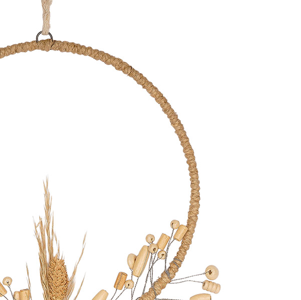 Perlendekoration KRANZ 20cm BOHO natur / CONTIGO Fairtrade Onlineshop