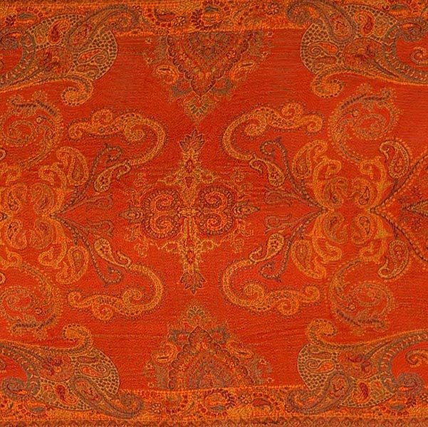Schal PAISLEY, terracotta-orange-mix, 190x54cm, Seide / CONTIGO Fairtrade Onlineshop
