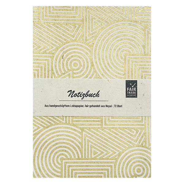 Notizheft NEO natur-gold, Lokta handgeschöpft