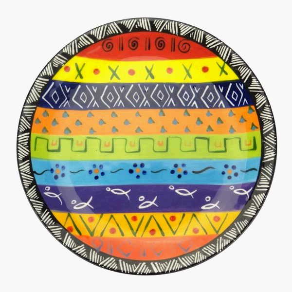 Essteller 26cm MULTICOLOURED ETHNIC, Keramik Kapula