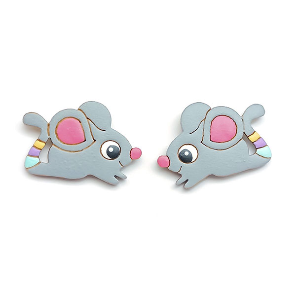 Ohrstecker MAUS, Flaschenkürbis
