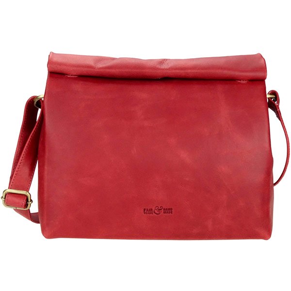 Tasche Vintage-LUNCHbag M rot, Rindsleder