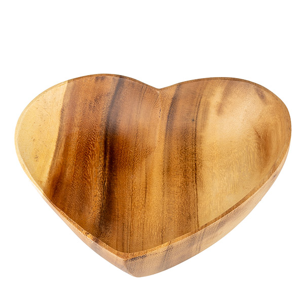 Schale HERZ 20cm, Acaciaholz / CONTIGO Fairtrade Onlineshop