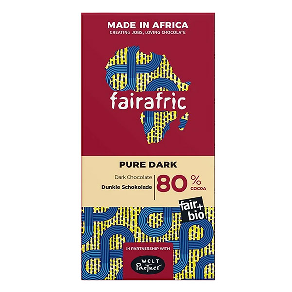 fairafric - Schokolade BIO Pure Dark, Dunkle 80% 80g / CONTIGO Fairtrade Onlineshop
