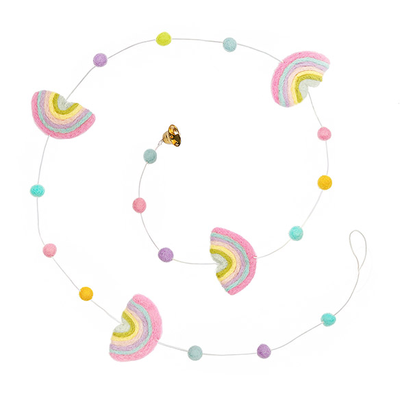 Filz Girlande REGENBOGEN pastell, 150cm, Wolle