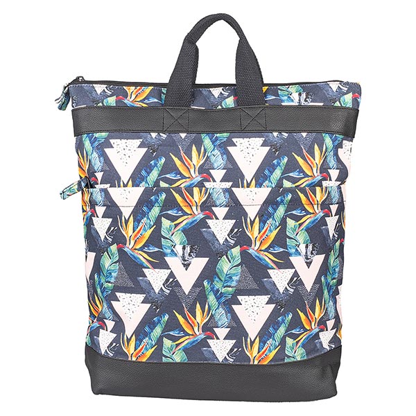 Rucksack Schultertasche 3in1 TROPICAL, Baumwoll-Canvas