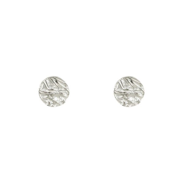 Ohrstecker rund mit Textur, Silber