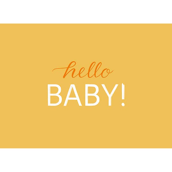 Postkarte Grafik, hello Baby Postkarte Grafik, hello Baby