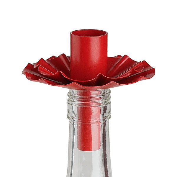 Kerzenhalter für Weinflaschen, BOTTLENECK FLOWER, rot, Eisenblech