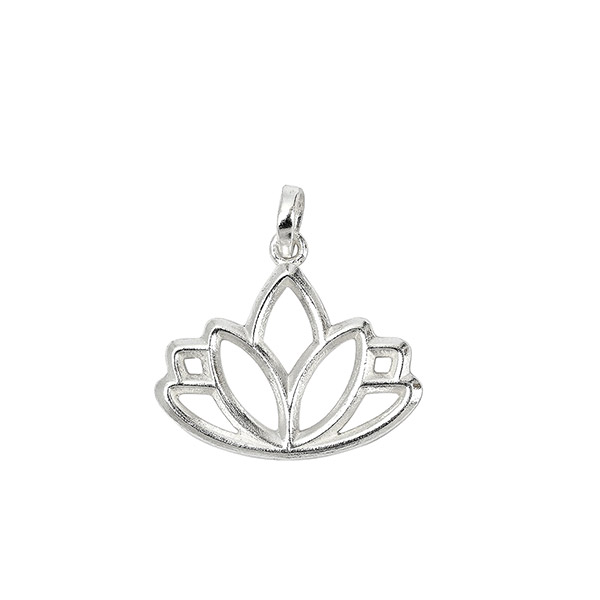 Anhänger, Lotus, Mix&Match, versilbert / CONTIGO Fairtrade Onlineshop