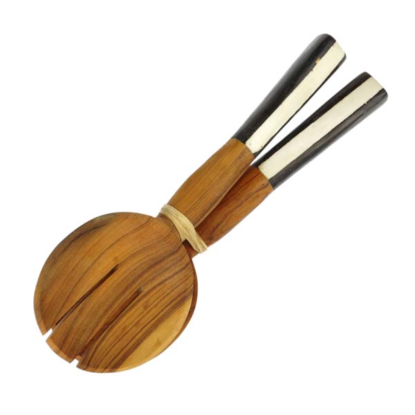 Salatbesteck 29cm BONE rund, Olivenholz / CONTIGO Fairtrade Onlineshop