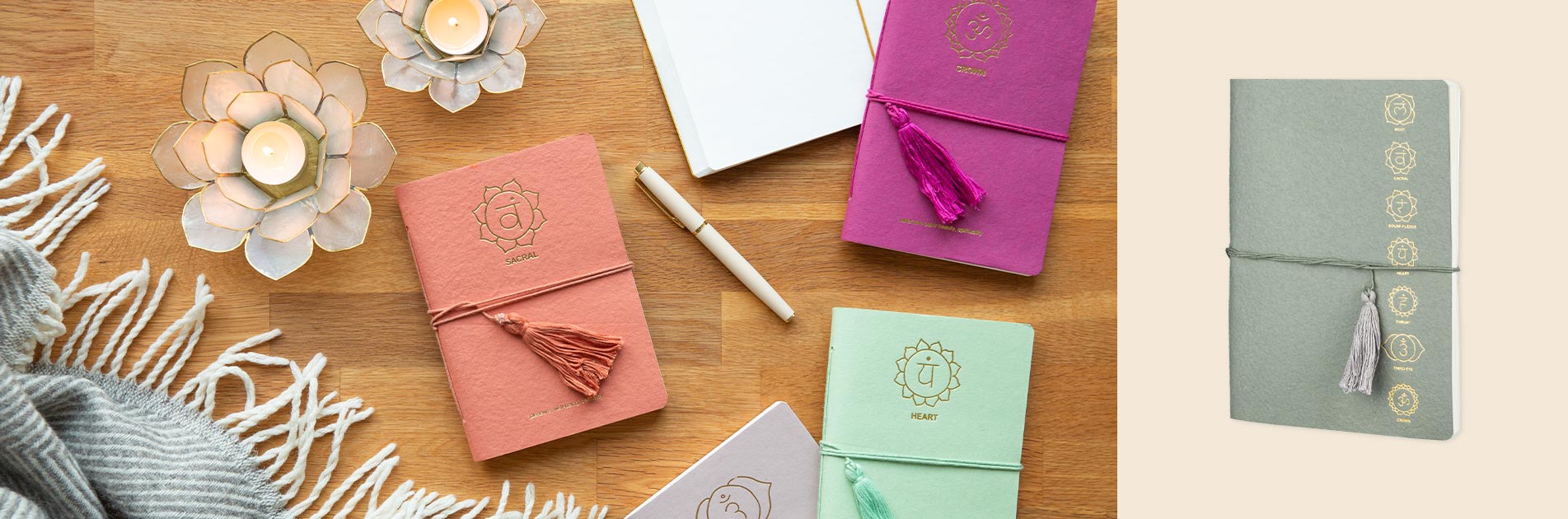 Chakra Notizbücher Zubehör für Meditation von CONTIGO Fairtrade Onlineshop