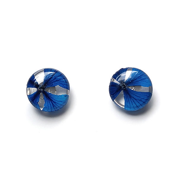 Ohrstecker BLÜTEN blau, Edelstahl