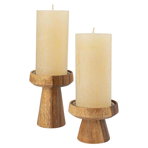 Kerzenhalter Stumpen 12cm natur, Acaciaholz / CONTIGO Fairtrade Onlineshop