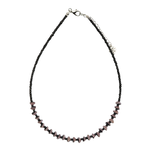 Halskette Buri Bits, violett, Palmnuss