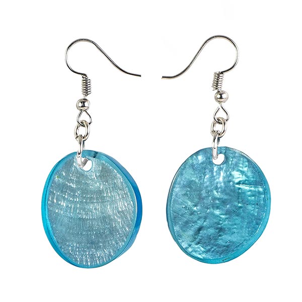 Ohrringe oval himelblau, Capiz