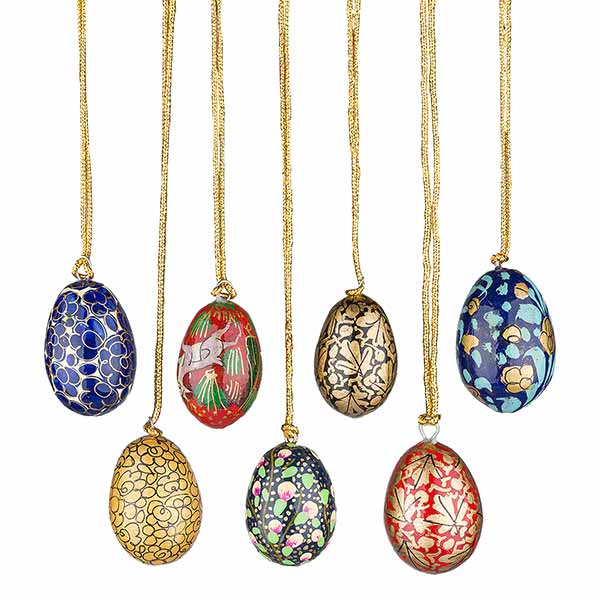 Anhänger Osterei KASCHMIR, 2,5cm, handbemalt, Pappmaché / CONTIGO Fairtrade Onlineshop