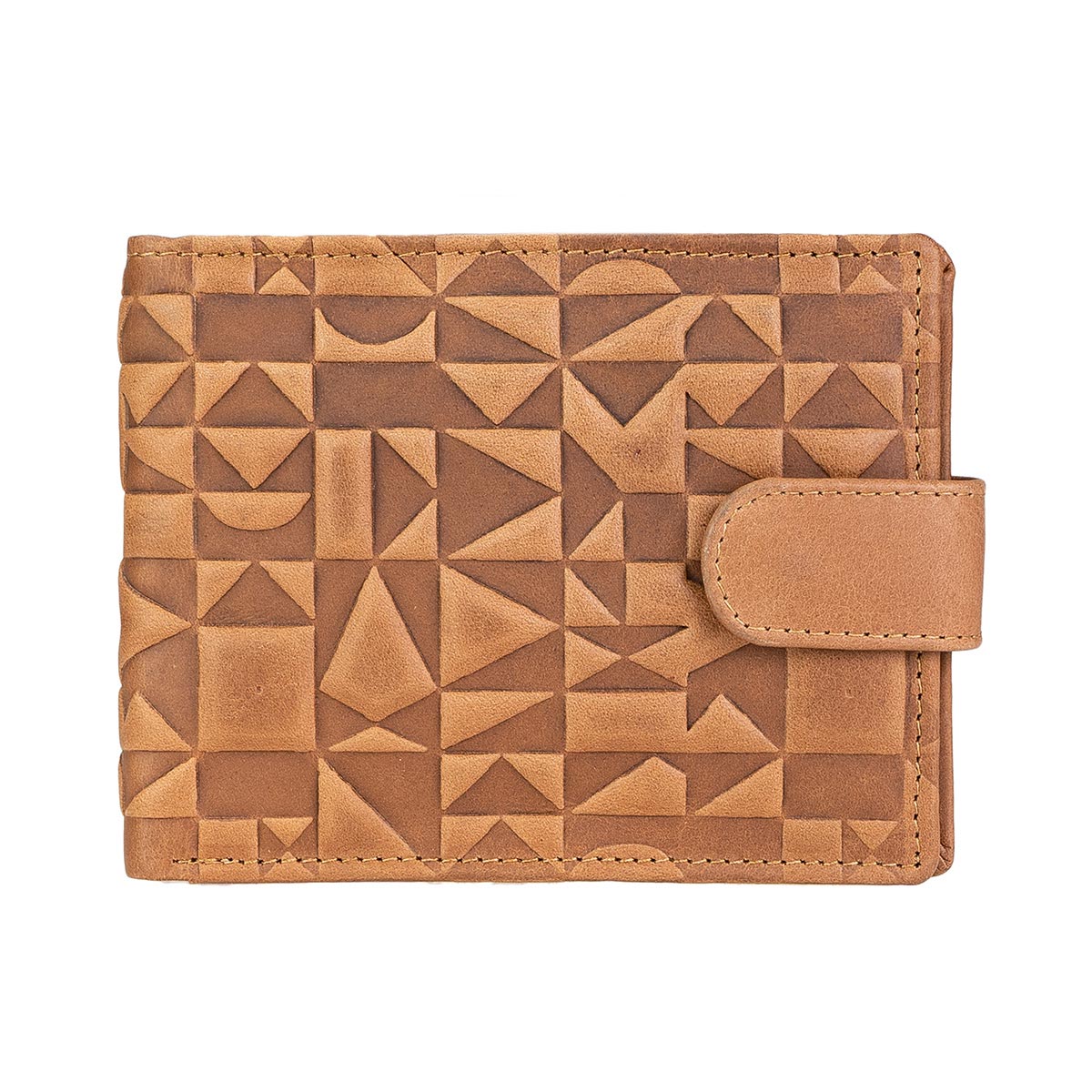 Börse SPORTY Graphic 13x10cm RFID braun, Rindsleder