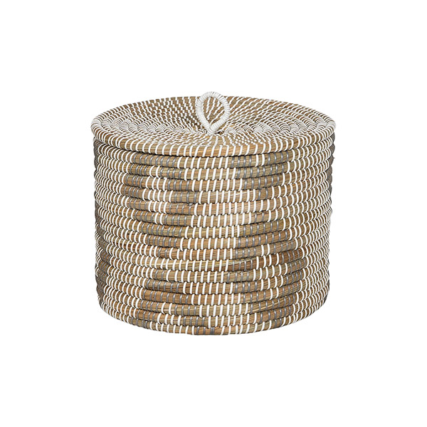 Aufbewahrungskorb 35x25cm DIAMOND mit Deckel, Kaisagras / CONTIGO Fairtrade Onlineshop