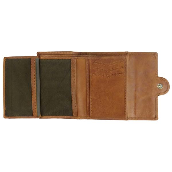 Börse LUXUS 9x13cm Vintage braun RFID-secure, Rindsleder / CONTIGO Fairtrade Onlineshop