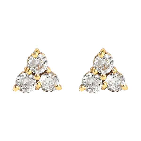 Ohrstecker, TRIANGLE, Zirkonia, 22K vergoldet / CONTIGO Fairtrade Onlineshop