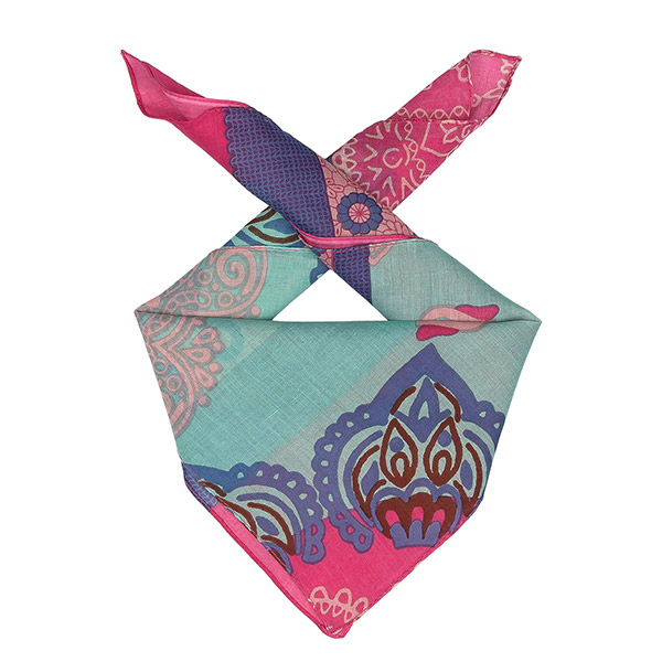Bandana PINK PAISLEY, ca. 55 x 55 cm, 100 % Baumwolle (Bio), handgemacht