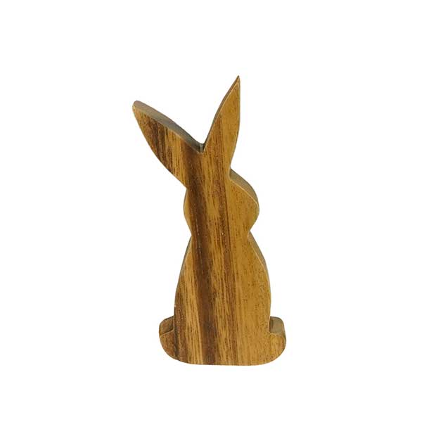 Dekofigur Hase 11x4,5cm natur, Acaciaholz