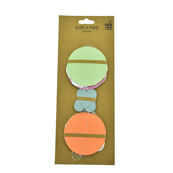 Girlande Heißluftballons 3D 220cm, bunt-weiß, Papier / CONTIGO Fairtrade Onlineshop