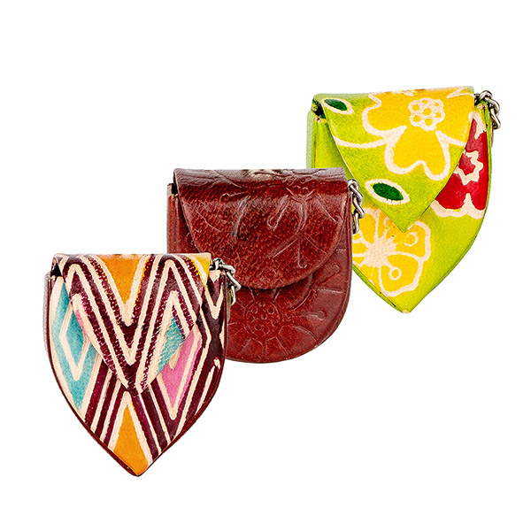 Schlüsselanhänger Minibörse KHILANA, Ziegenleder / CONTIGO Fairtrade Onlineshop