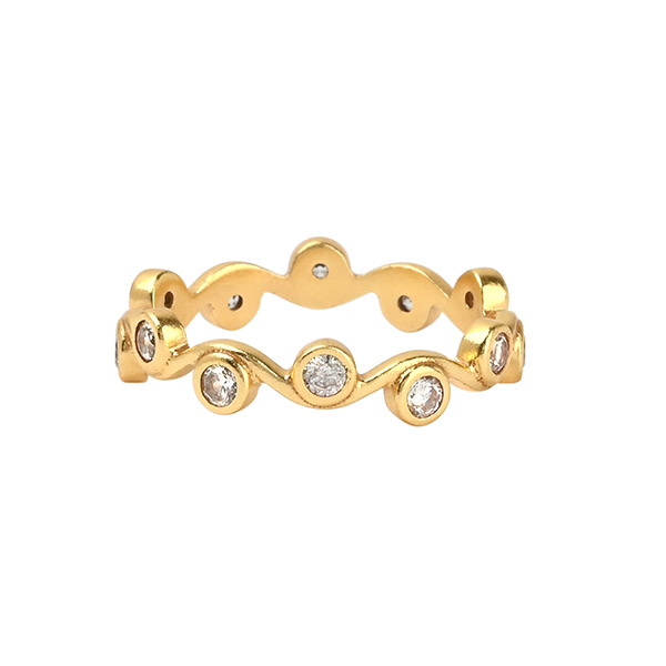 Ring VINO Zirkonia, 22 K vergoldet, [S01] / CONTIGO Fairtrade Onlineshop