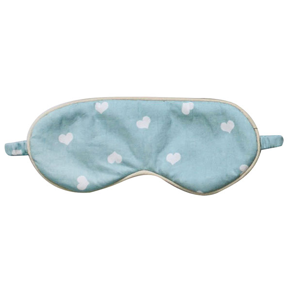 Schlafmaske HEART, hellblau, Baumwolle+Polyester-Satin